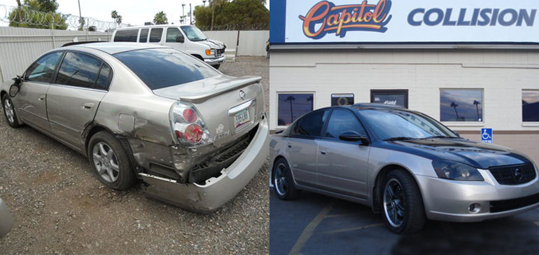 Car Rear End Damage Auto Body Repair