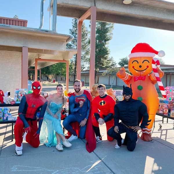 Heroes at the toy drive